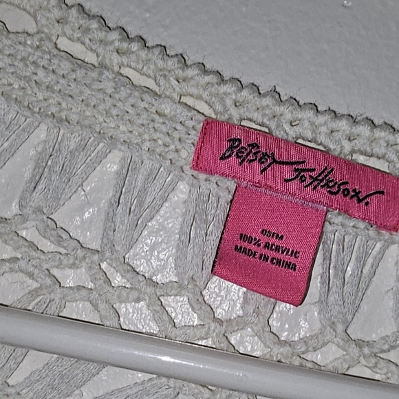 Betsey Johnson Cream and Blue Lace Vest - Picture 3 of 4